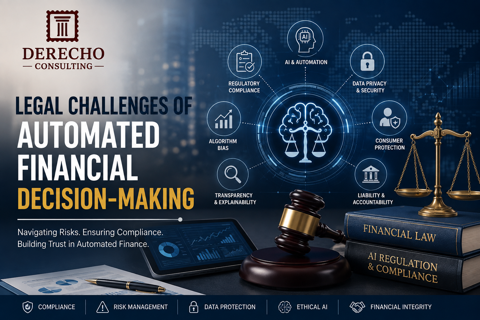 Legal challenges of automated financial decision-making involving AI, data privacy, compliance, and consumer protection.