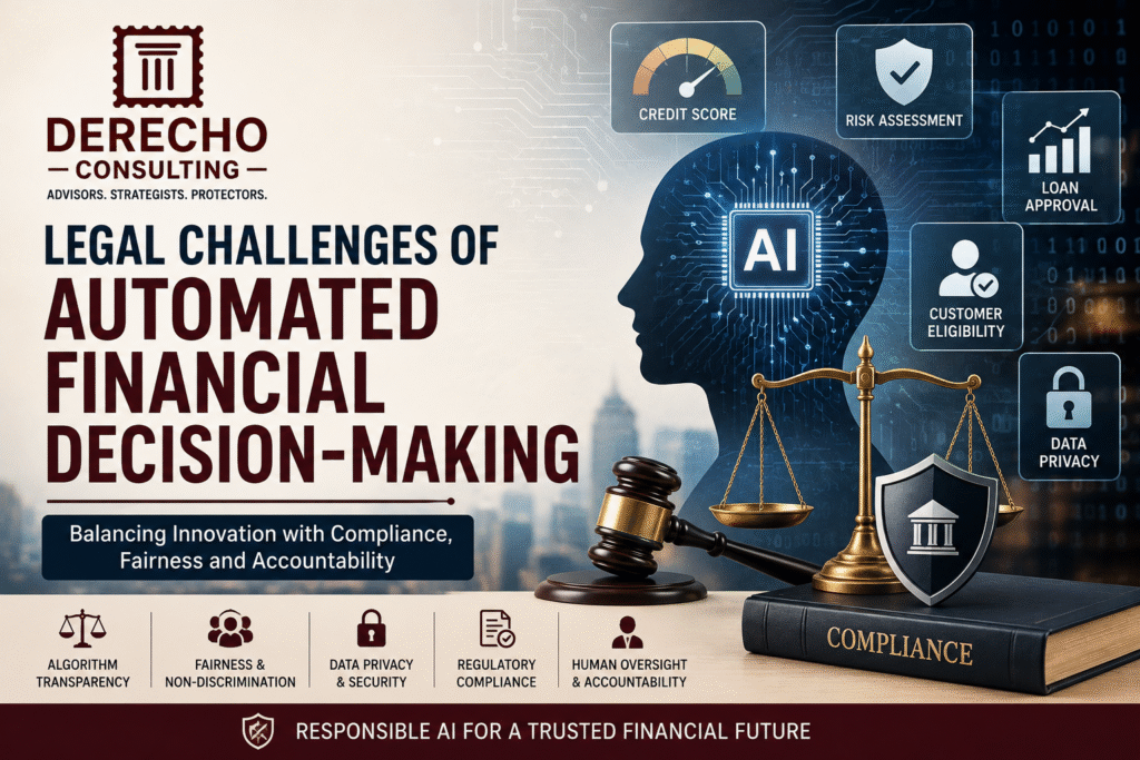 Legal challenges of automated financial decision-making involving AI, credit scoring, risk assessment, data privacy, and regulatory compliance.