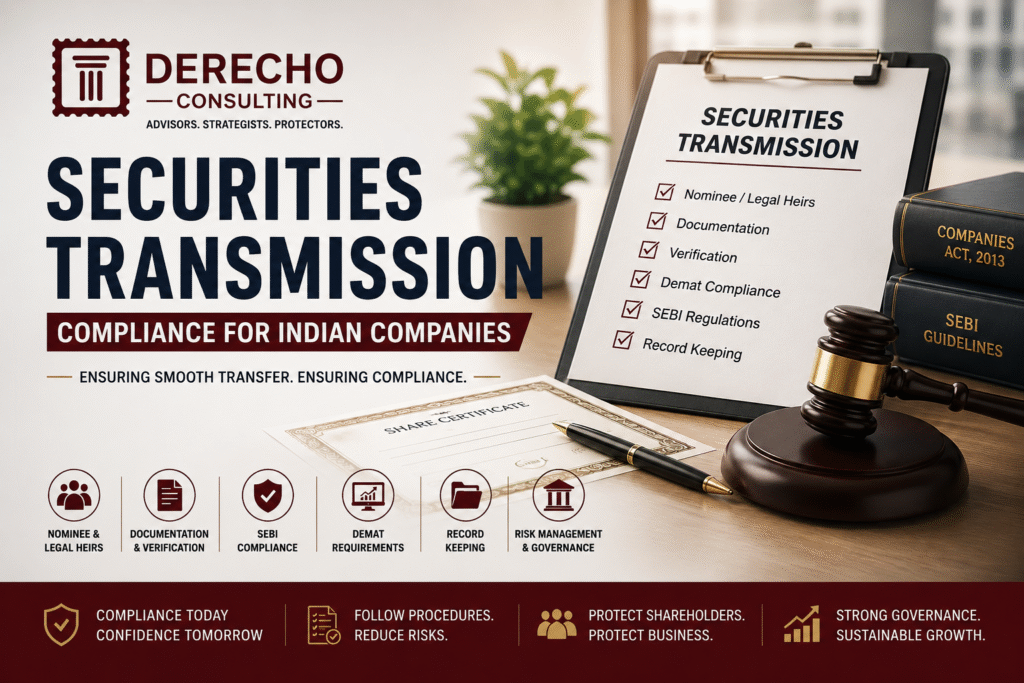 Securities transmission compliance for Indian companies