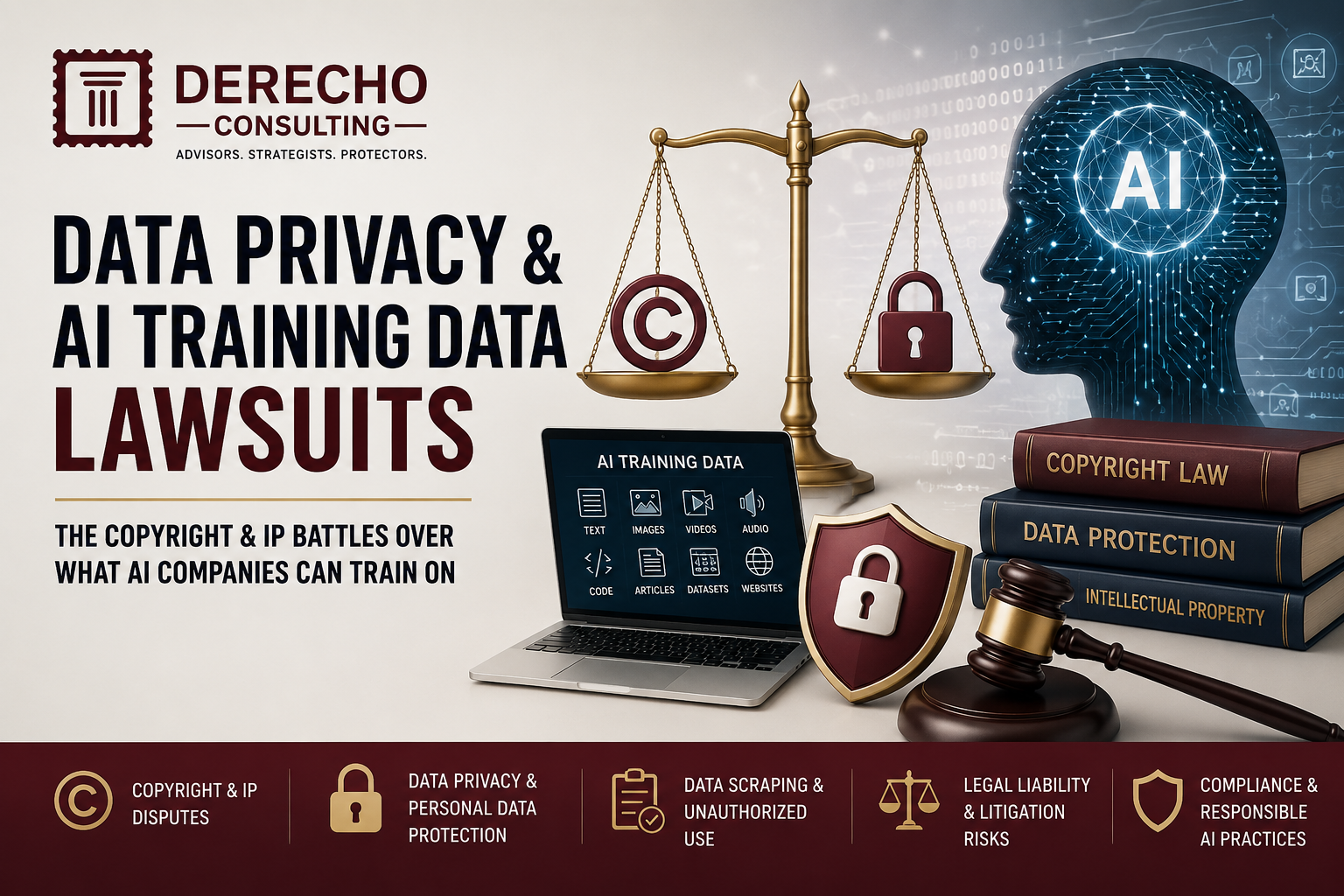 Data privacy and AI training data lawsuits involving copyright and intellectual property