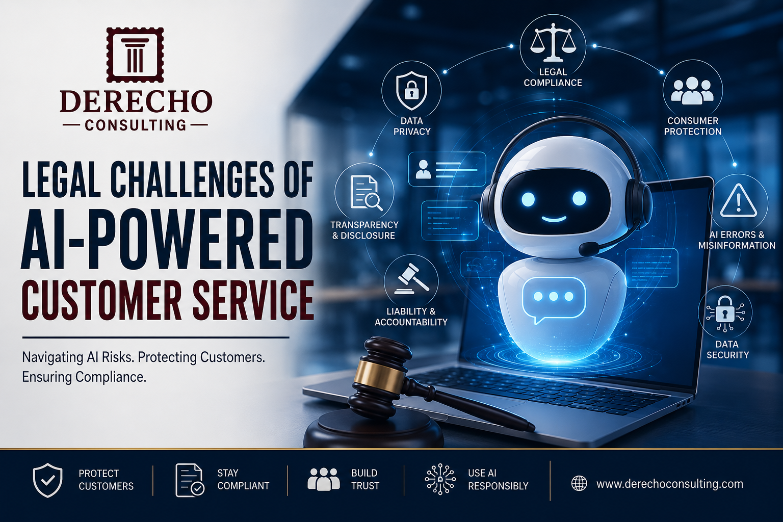 AI-powered customer service with legal compliance, data privacy, consumer protection, and AI risk management.