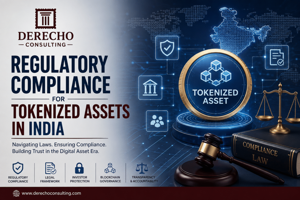 Regulatory compliance for tokenized assets in India with blockchain, investor protection, and legal governance.
