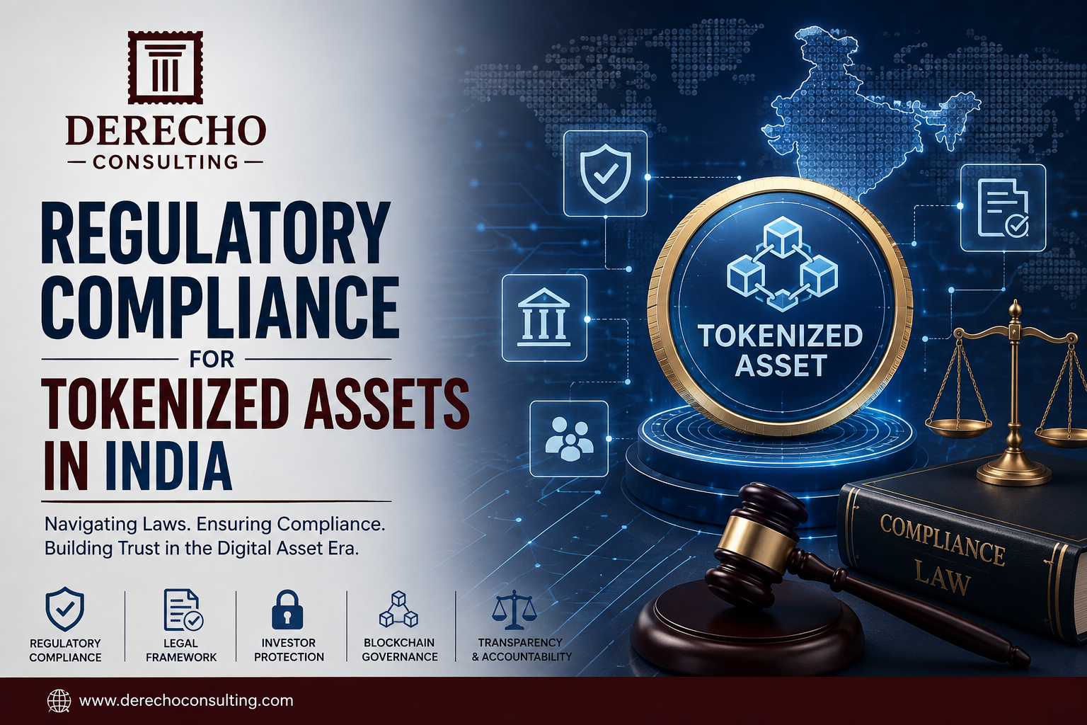 Regulatory compliance for tokenized assets in India with blockchain, investor protection, and legal governance.