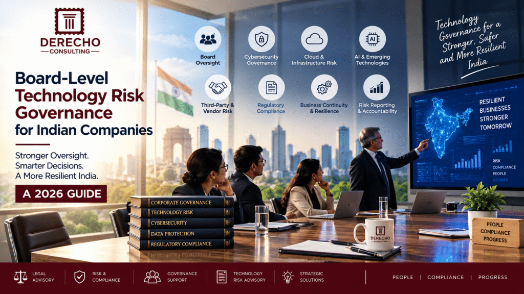 Technology risk governance for Indian companies covering Board oversight, cybersecurity, cloud risk, AI, vendor risk, and compliance.