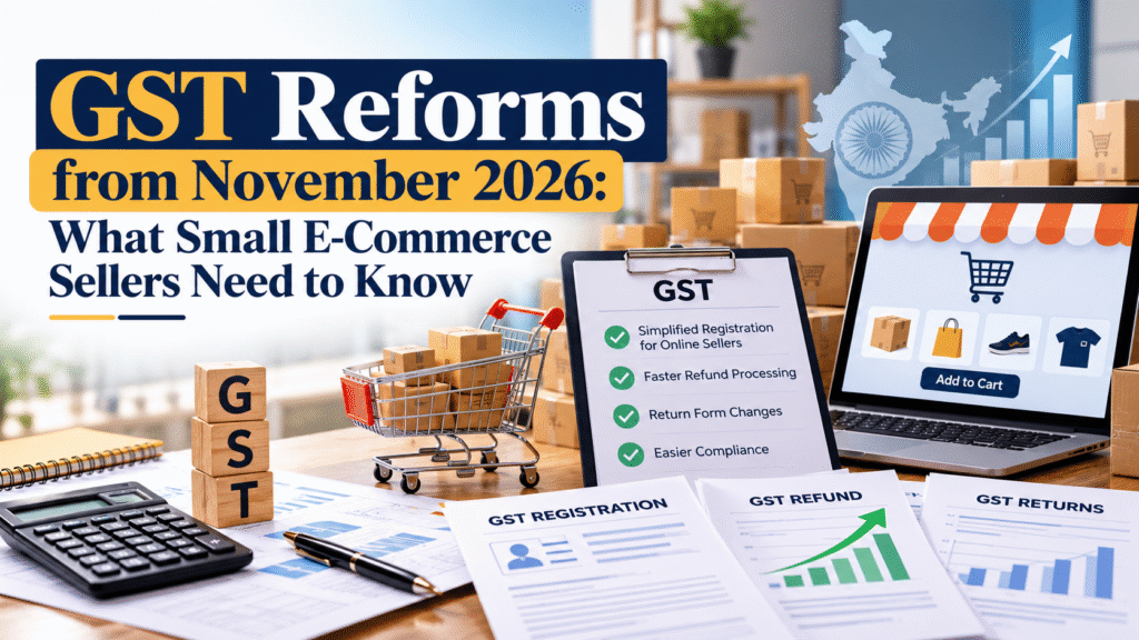 GST reforms from November 2026 for small e-commerce sellers in India